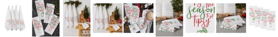 Design Imports Asst Tipsy Glitzy Christmas Dishtowels, Set of 4